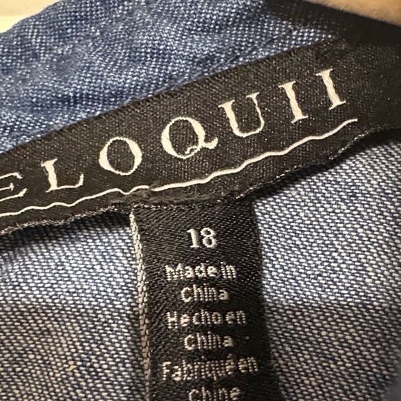 Eloquii Dark Indigo Denim Jumpsuit - Picture 2 of 6